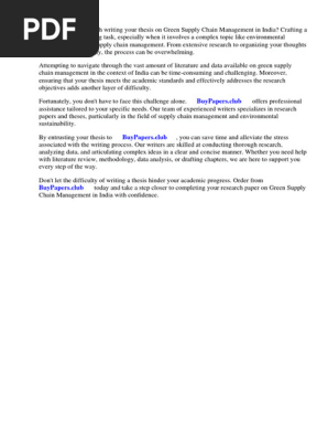 Research Paper on Green Supply Chain Management in India