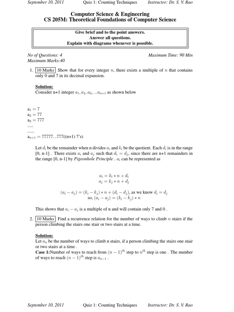 q3 Solution | PDF | Recurrence Relation | Number Theory
