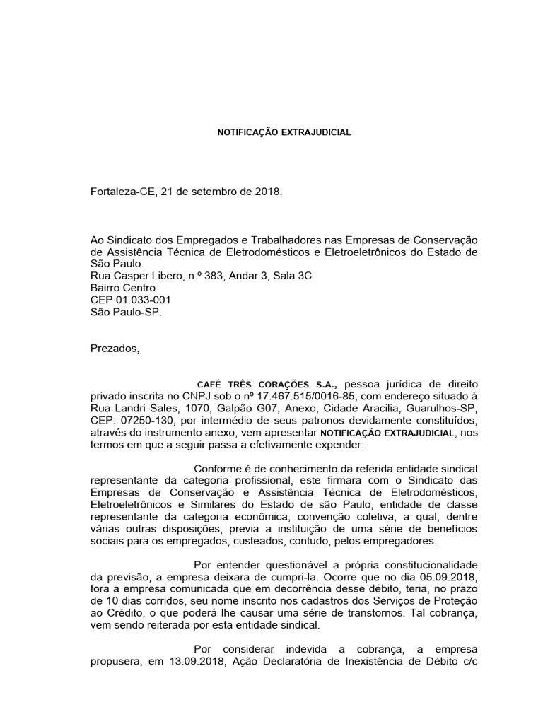 Notificação Extrajudicial | PDF