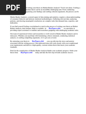 Research Paper on Market Basket Analysis