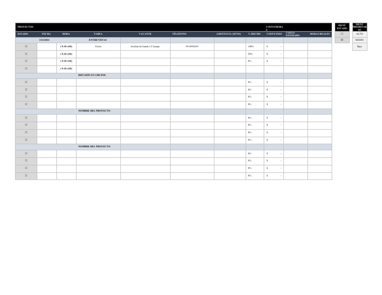 IC Project Task Template 27395 ES | PDF