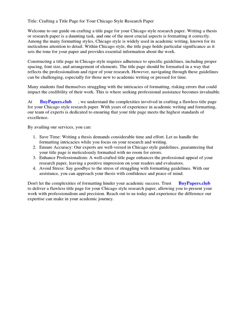 how to do a chicago style title page