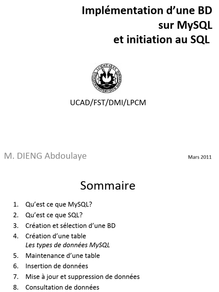 Création d'une base de données MySQL | PDF | MySQL | SQL