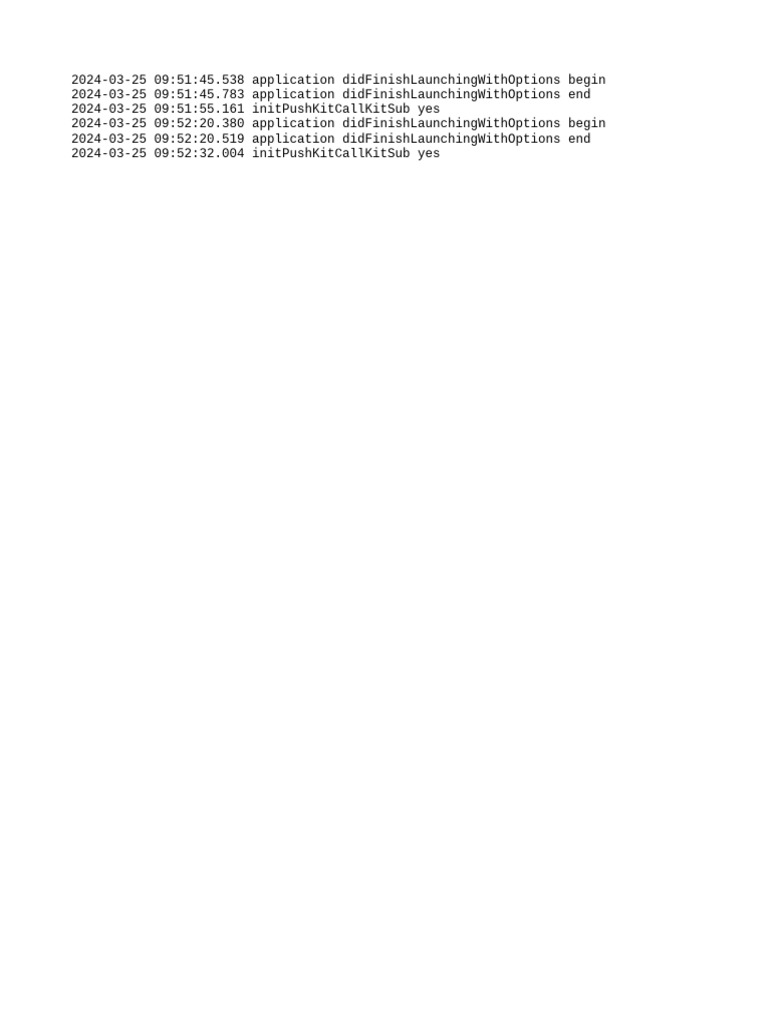 App Launch and PushKit Logs | PDF