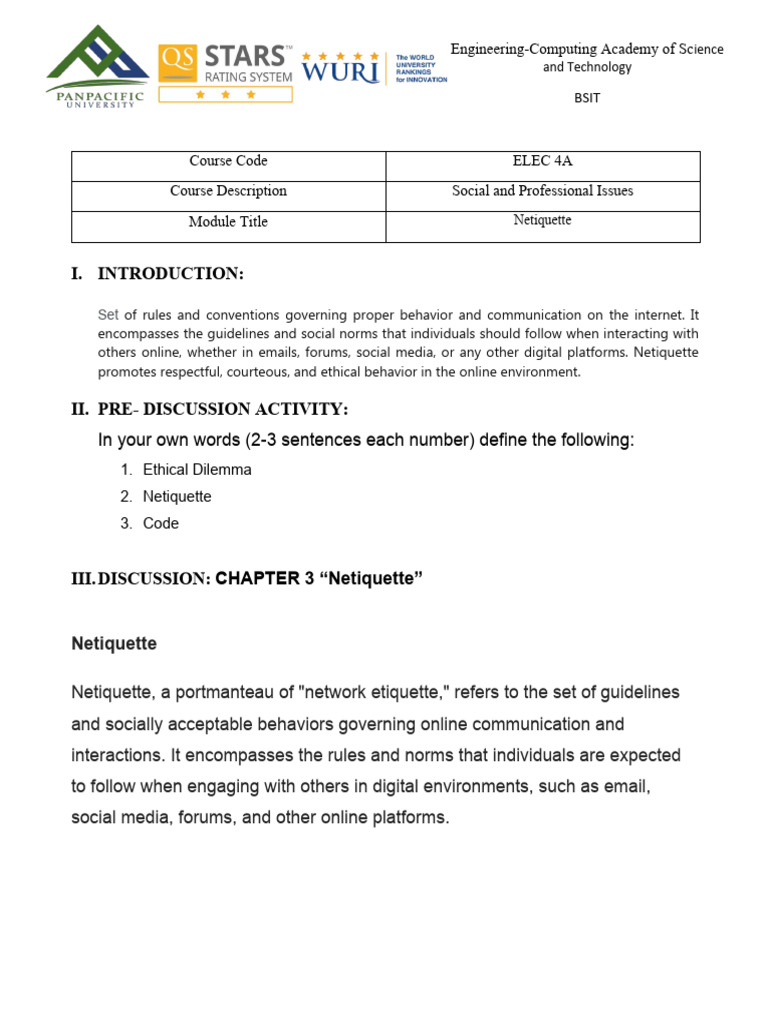 Social and Professional Issues Module 3 | PDF | Social Media | Popular ...