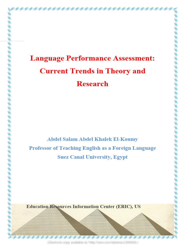 Trends in Language Performance Assessment | PDF | Educational ...