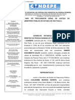 Representação. Procurador-Geral de Justiça. Representado - Secretário Guilherme Derrite. Descumpriment