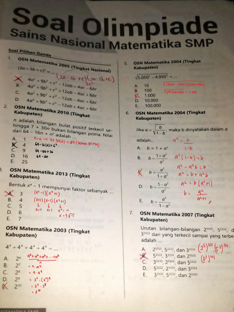 Latihan soal osn mtk smp pdf