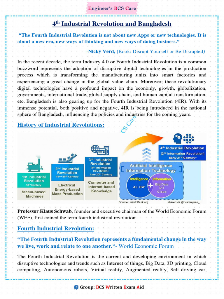 Bangladesh's Path in the 4th Industrial Revolution | PDF