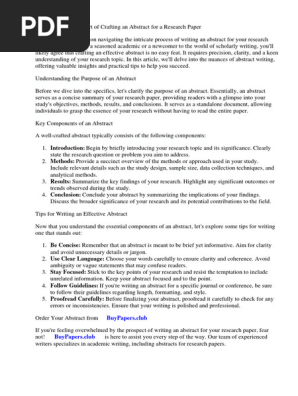 How to Write a Abstract for Research Paper