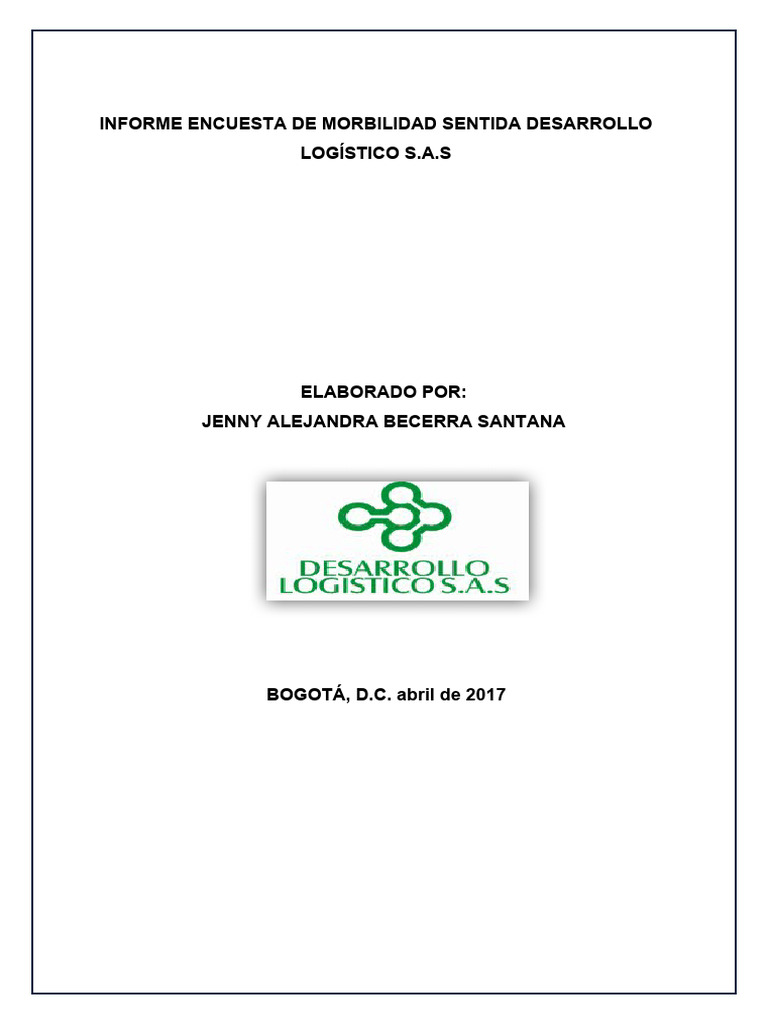 Morbilidad Sentida en Desarrollo Logístico S.A.S. | PDF | Epidemiología ...