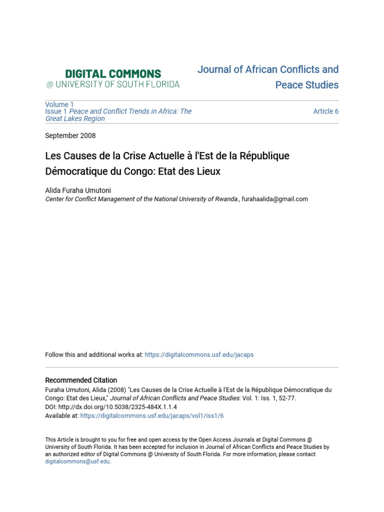 Eastern DRC Crisis Analysis | PDF | Democratic Republic Of The Congo ...