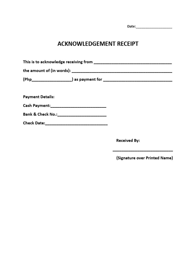Acknowledgement Receipt | PDF