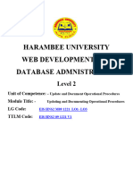 Update and Document Operational Procedures LO2-LO3 FOR WDDBA