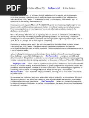 Microsoft Word 2010 Chapter 2 Creating a Research Paper