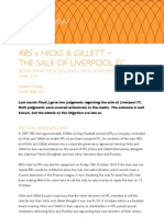 RBS Hicks & Gillett The Sale of Liverpool FC: Sports Law