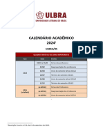 Calendário Acadêmico ULBRA 2024