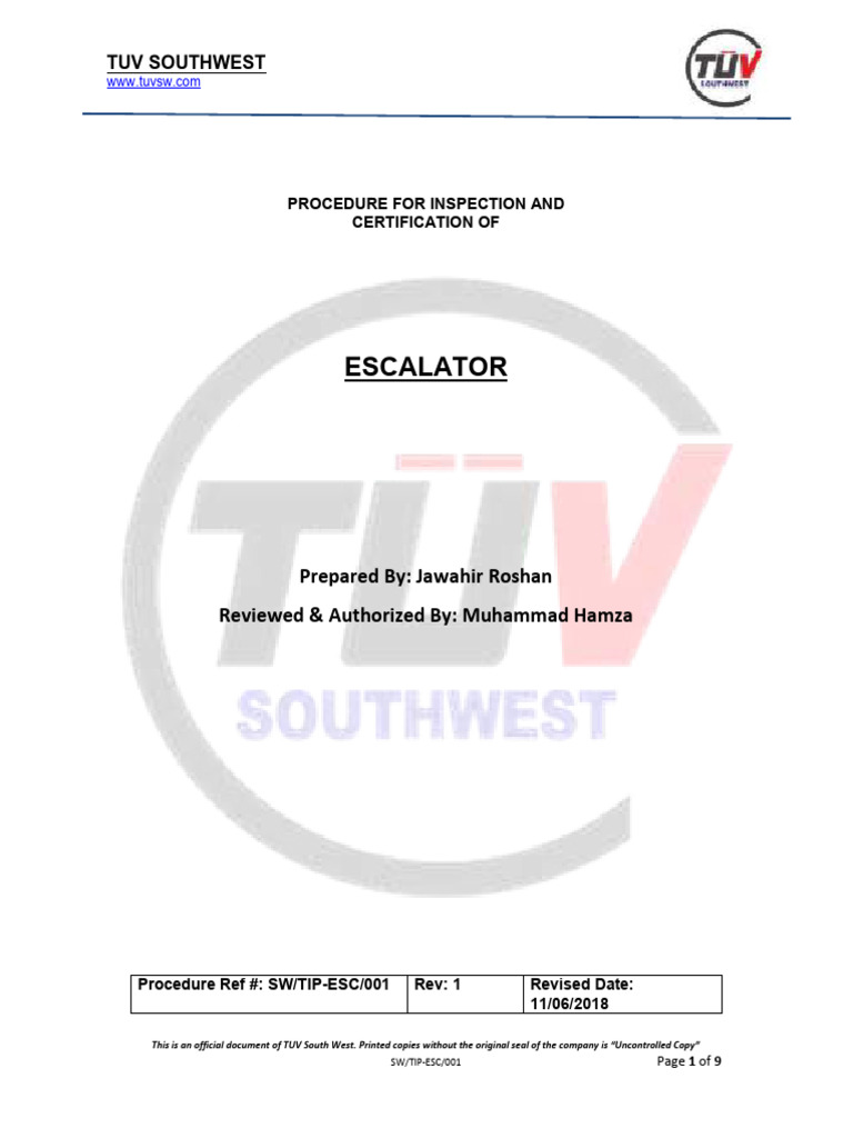 Escalator Pdf Escalator Electrical Wiring