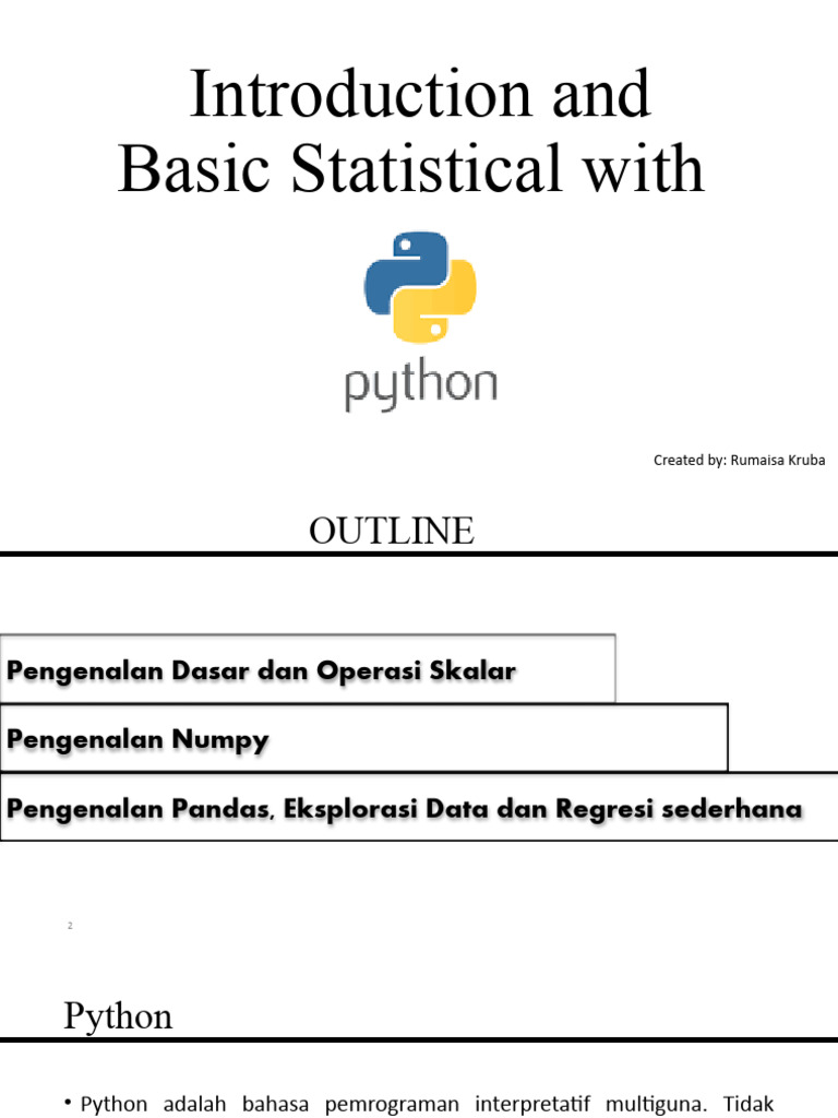 Introduction and basic statistical with python pdf