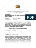 Sentencia Constitucional Materia Penal Bolivia