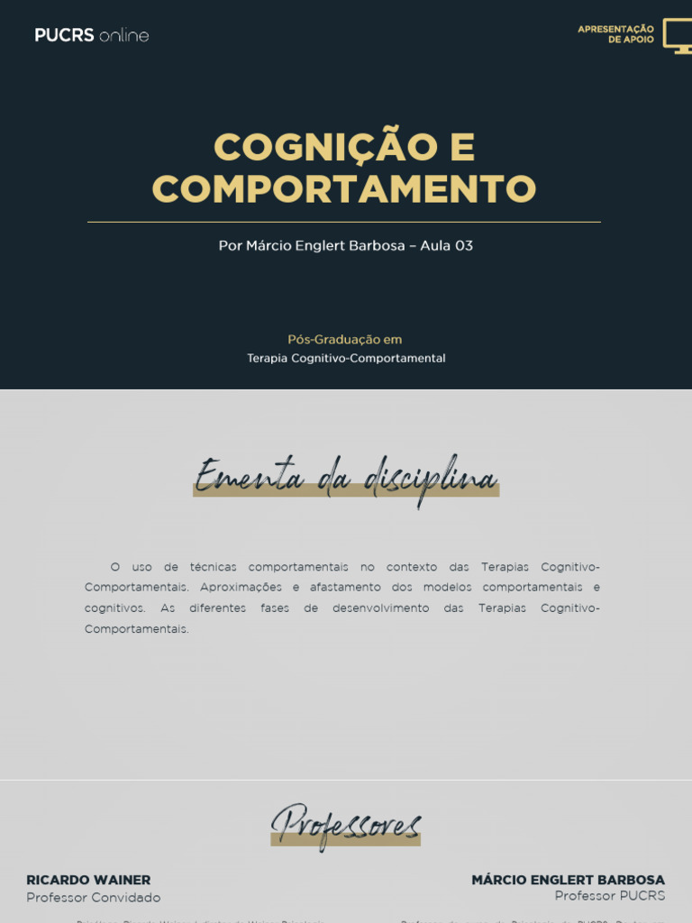 Cognição e Comportamento na Terapia | PDF | Psicologia | Psicoterapia