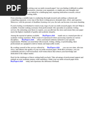Sea Turtle Research Paper
