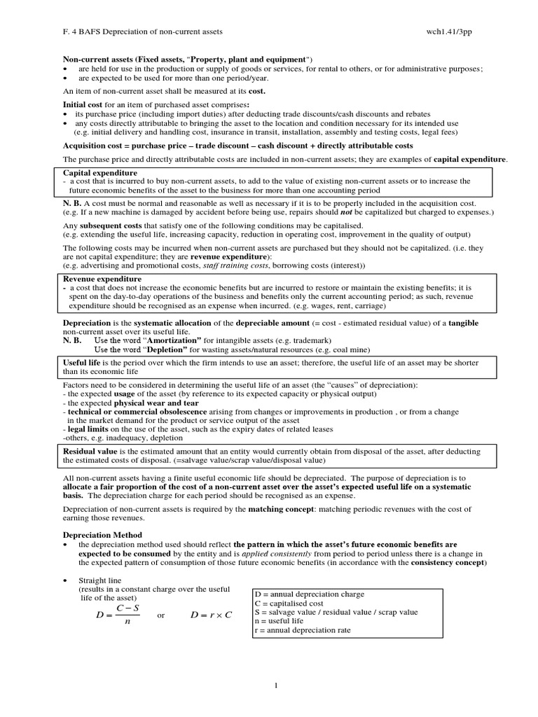 Depreciation of non current assets download free pdf depreciation