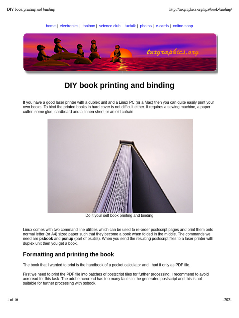 DIY Book Printing and Binding Guide | PDF | Books | Printer (Computing)