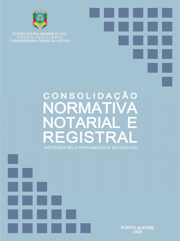 Consolidação Normativa Notarial RS 2024 | PDF
