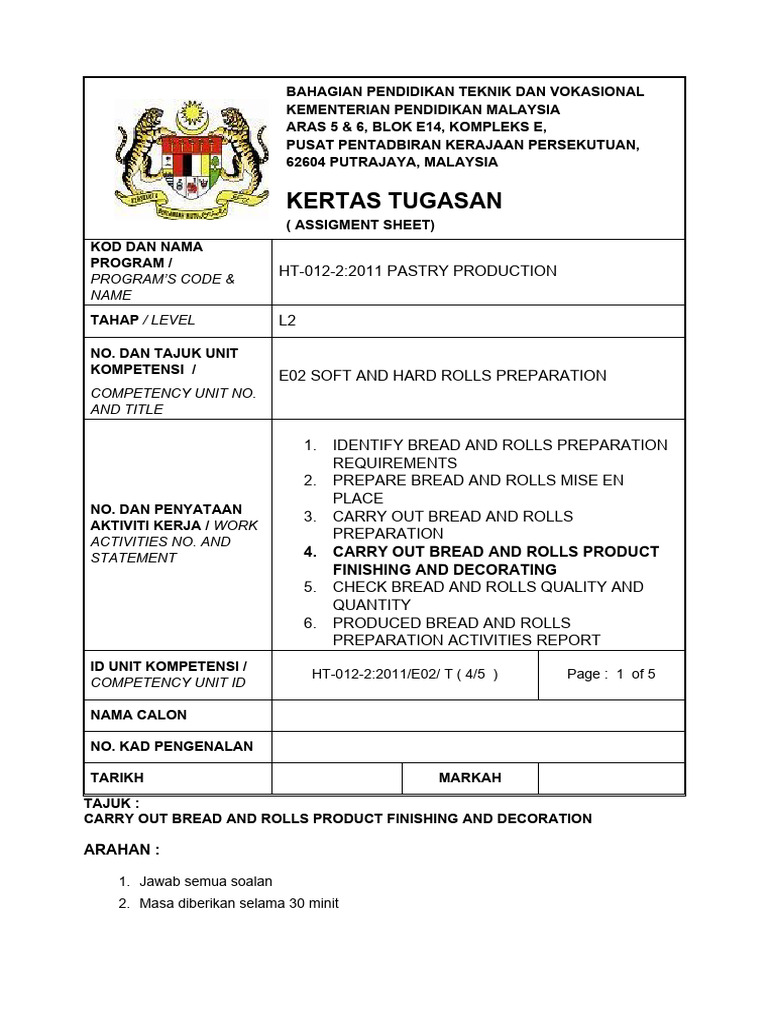 Hiasan dan Penyediaan Roti | PDF