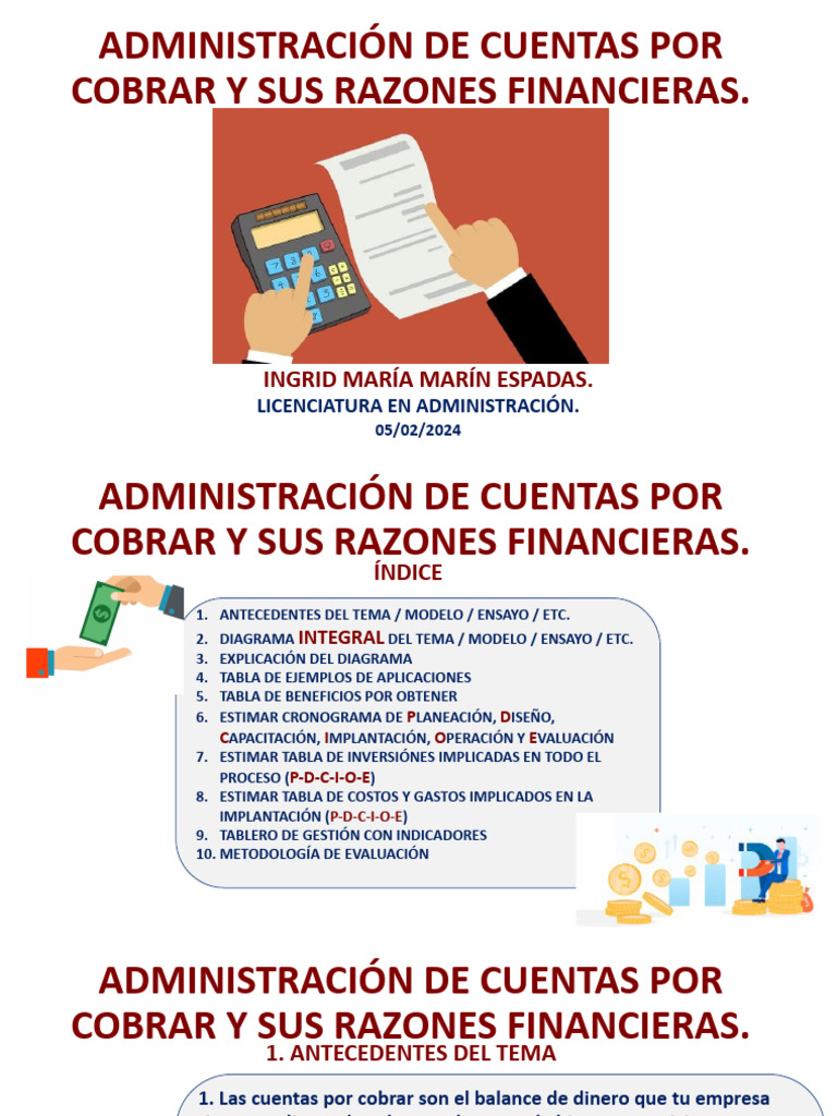 1.3 Administración de Cuentas Por Cobrar y Sus Razones Financieras. | PDF