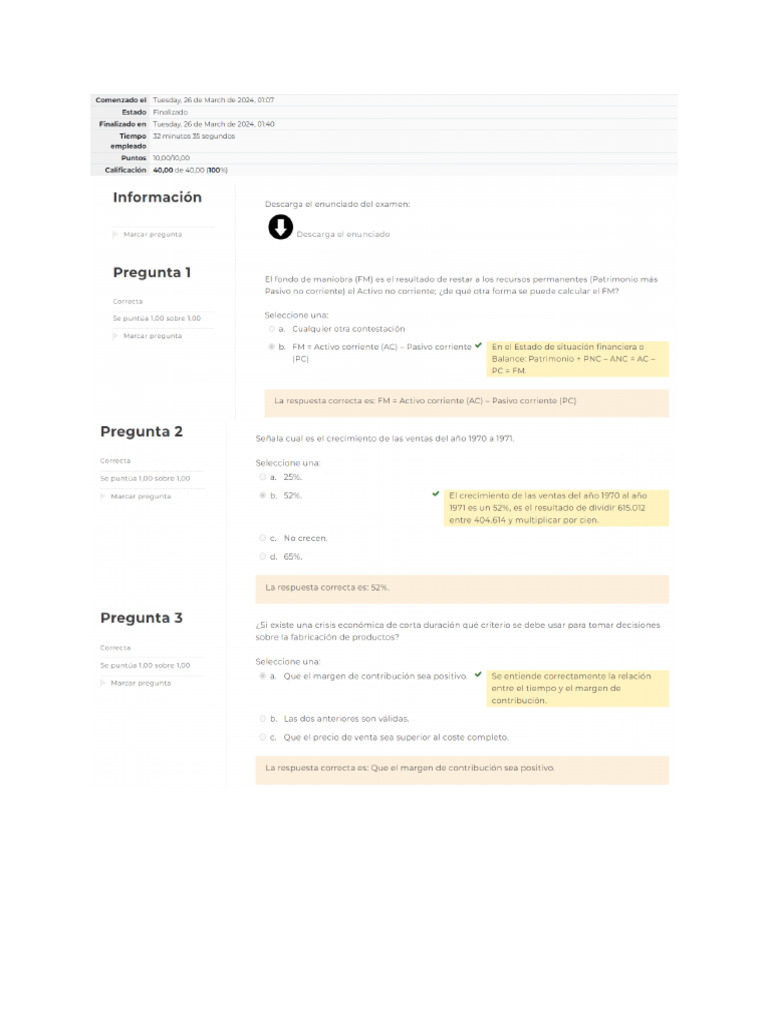 Examen Final Finanzas para La Toma de Decisiones - 2 | PDF