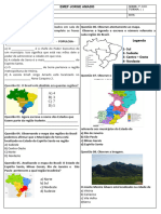 Prova de Geografia e Ciências