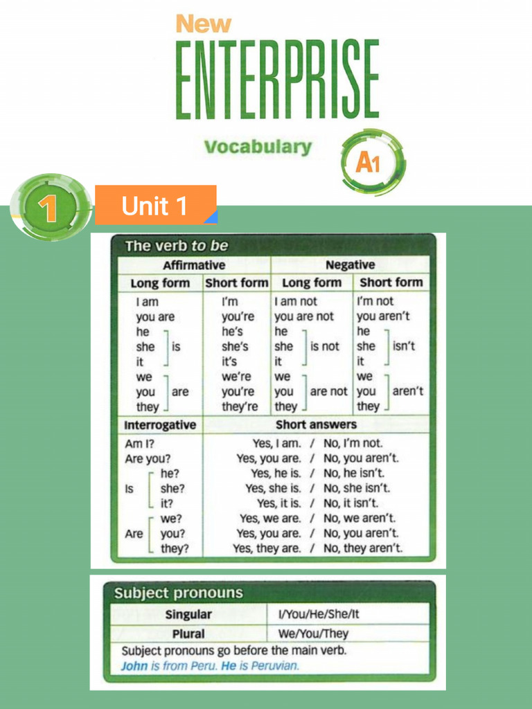 Uni 1 Grammar A1 Pdf