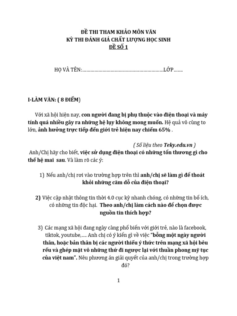 De Thi Tham Khao | PDF