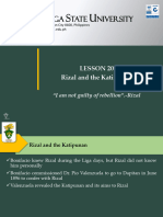 Lesson 20 Rizal and The Katipunan