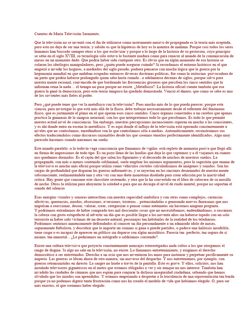Cuentos de María Televisión Sarmiento PDF