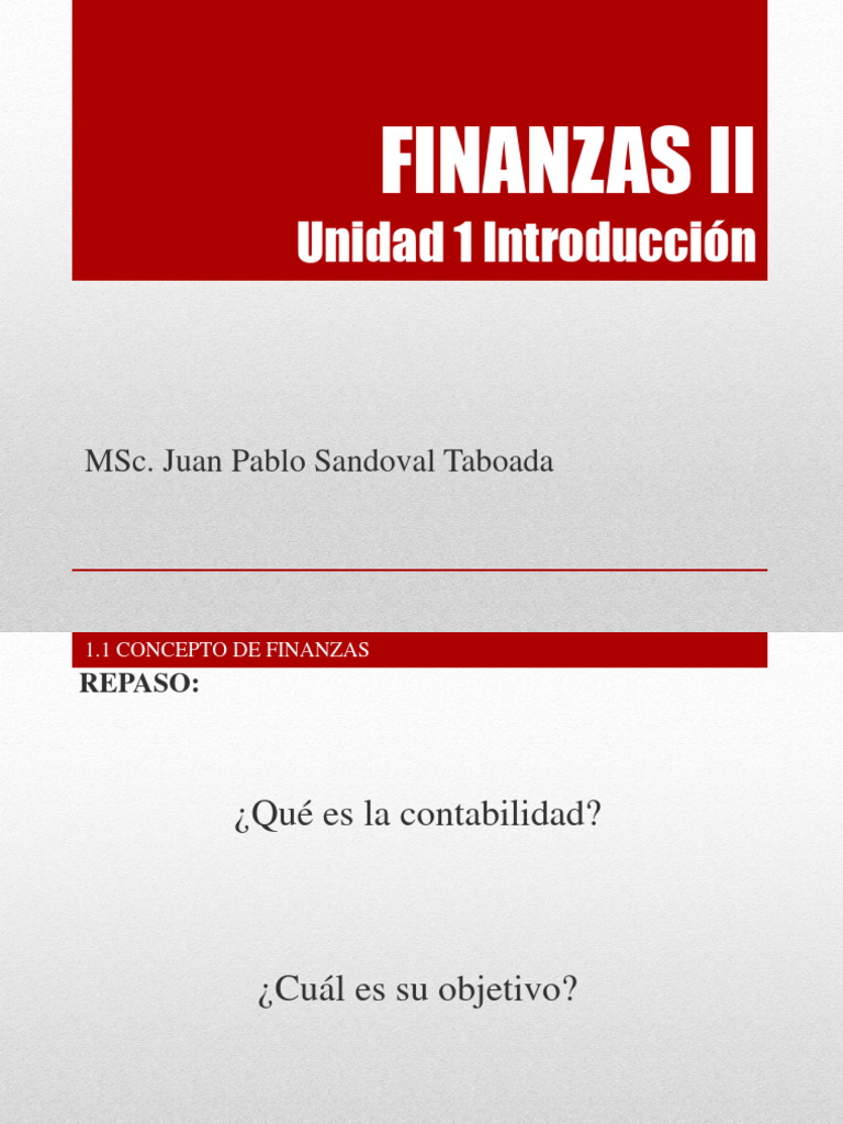 FIN II Unidad 1 | PDF | Estado financiero | Contabilidad