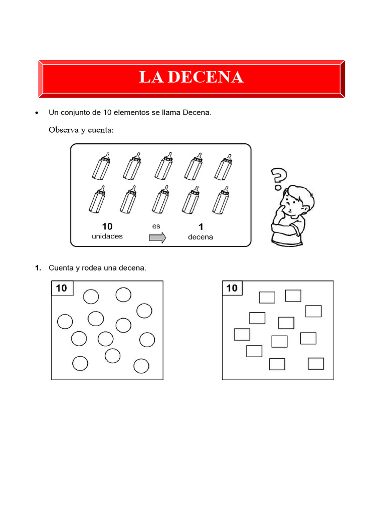 Ficha de Trabajo: La Decena para Niños | PDF | Hogar, jardinería y ...