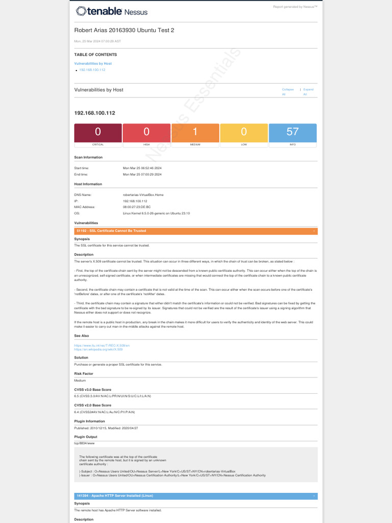 Robert Arias 20163930 Ubuntu Test 2 - Znhxab | PDF | I Pv6 | Public Key  Certificate
