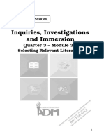 Inquiries, Investigations and Immersion: Quarter 3 - Module 3