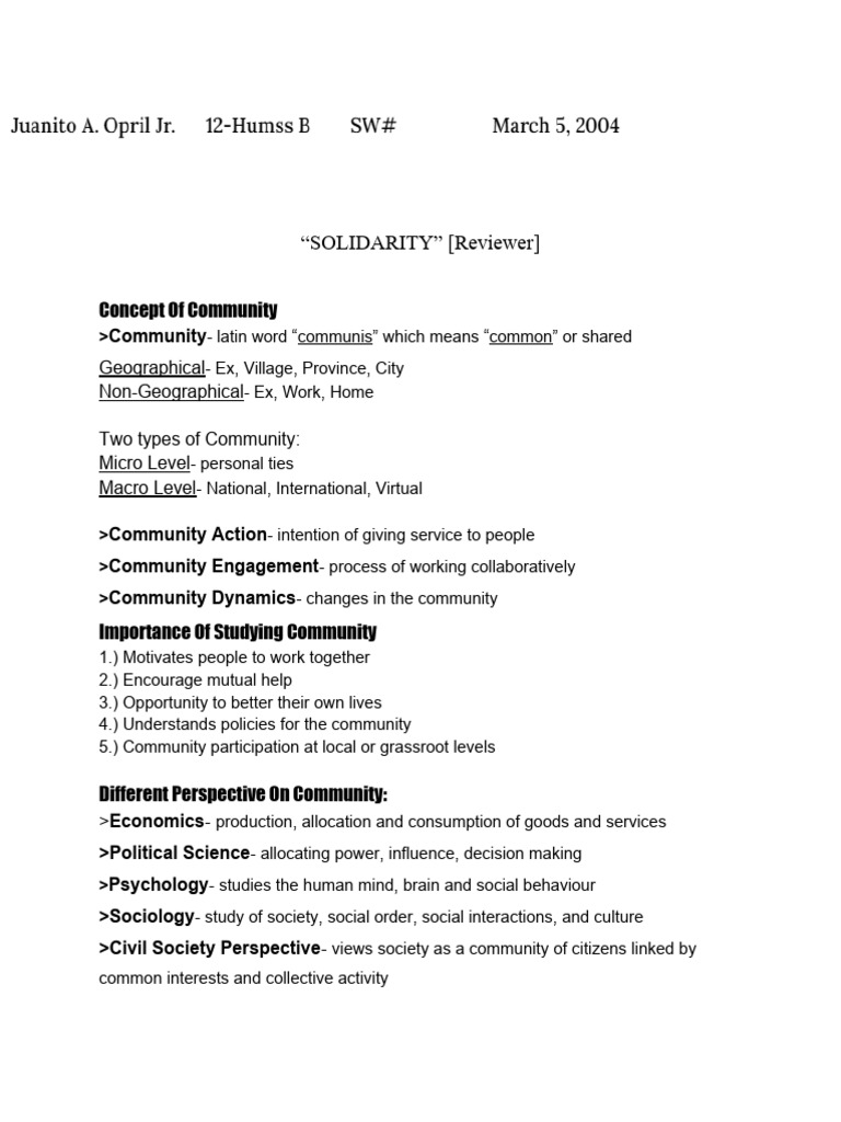 Reviewer - Concept of Community, Different Perspective of Community ...