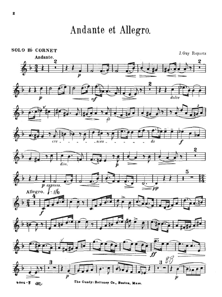 Ropartz - Andante Et Allegro | PDF