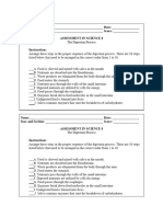 Assessment in Science 8 (Digestion Process)