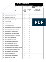 SCORE SHEET PBD KELAS Contoh Kakdah