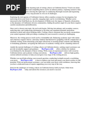 California History Research Paper Topics