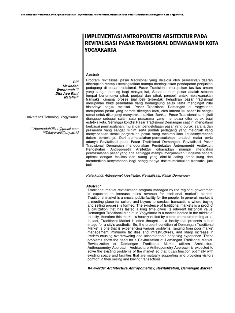 Revitalisasi Pasar Demangan Yogyakarta | PDF | Seni