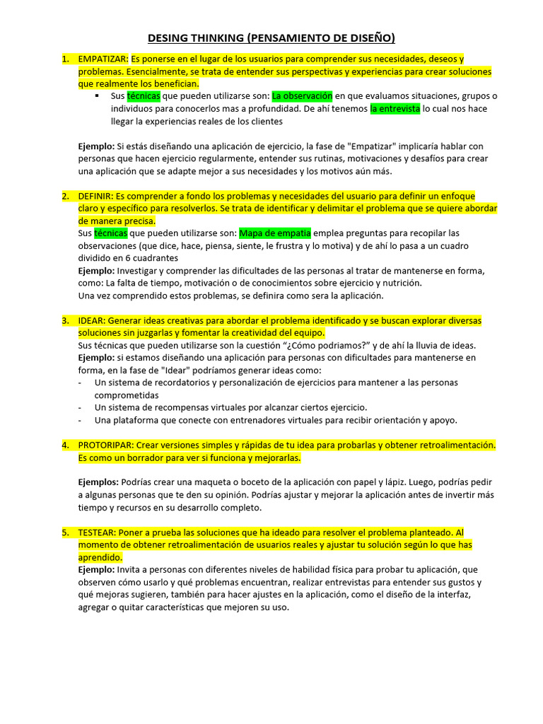 Guía de Design Thinking: Fases y Ejemplos | PDF | El pensamiento de ...