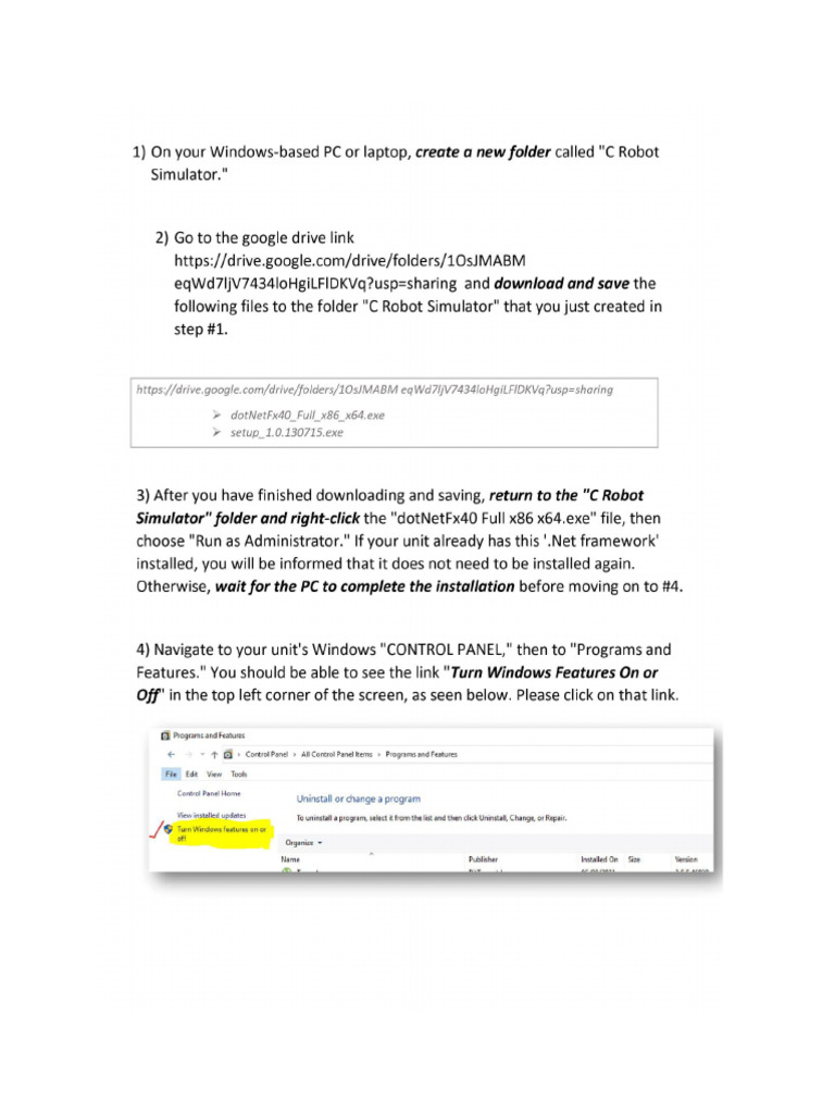C Robot Installation Guide | PDF