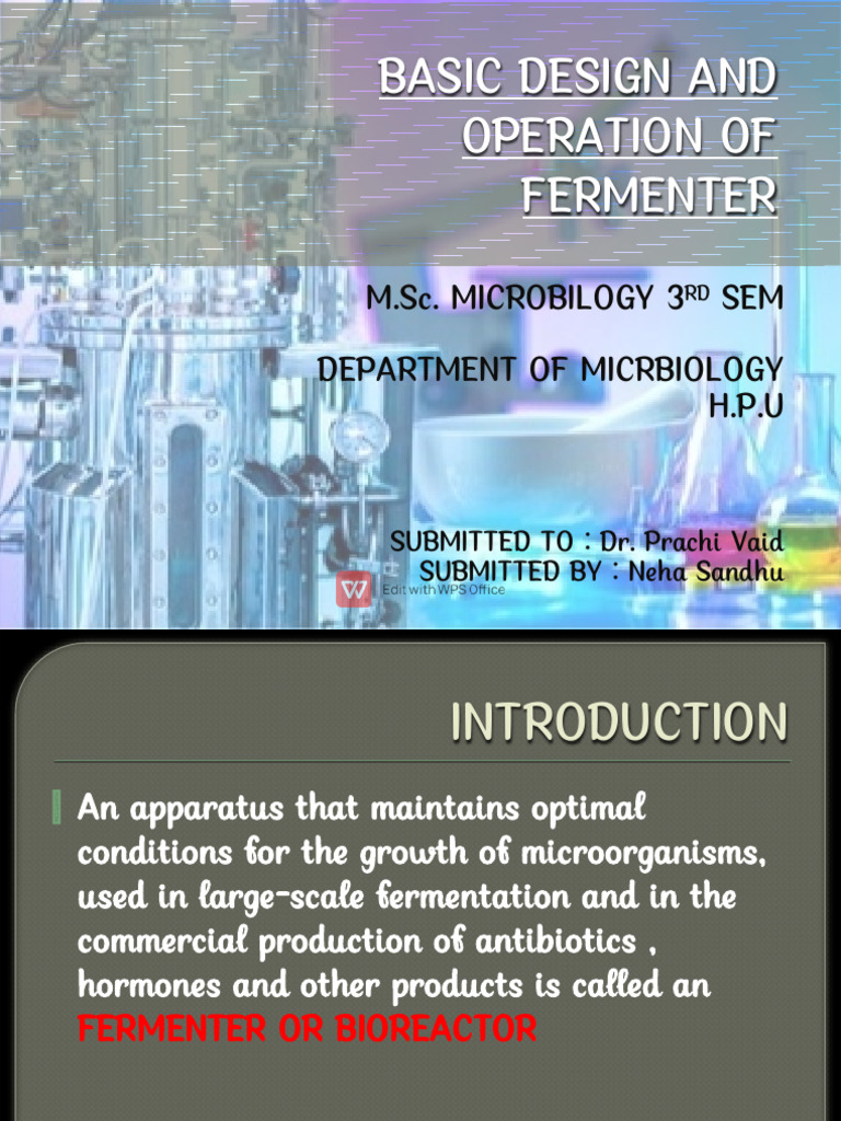 Fermenter Design and Operation Overview | PDF | Valve | Sterilization ...